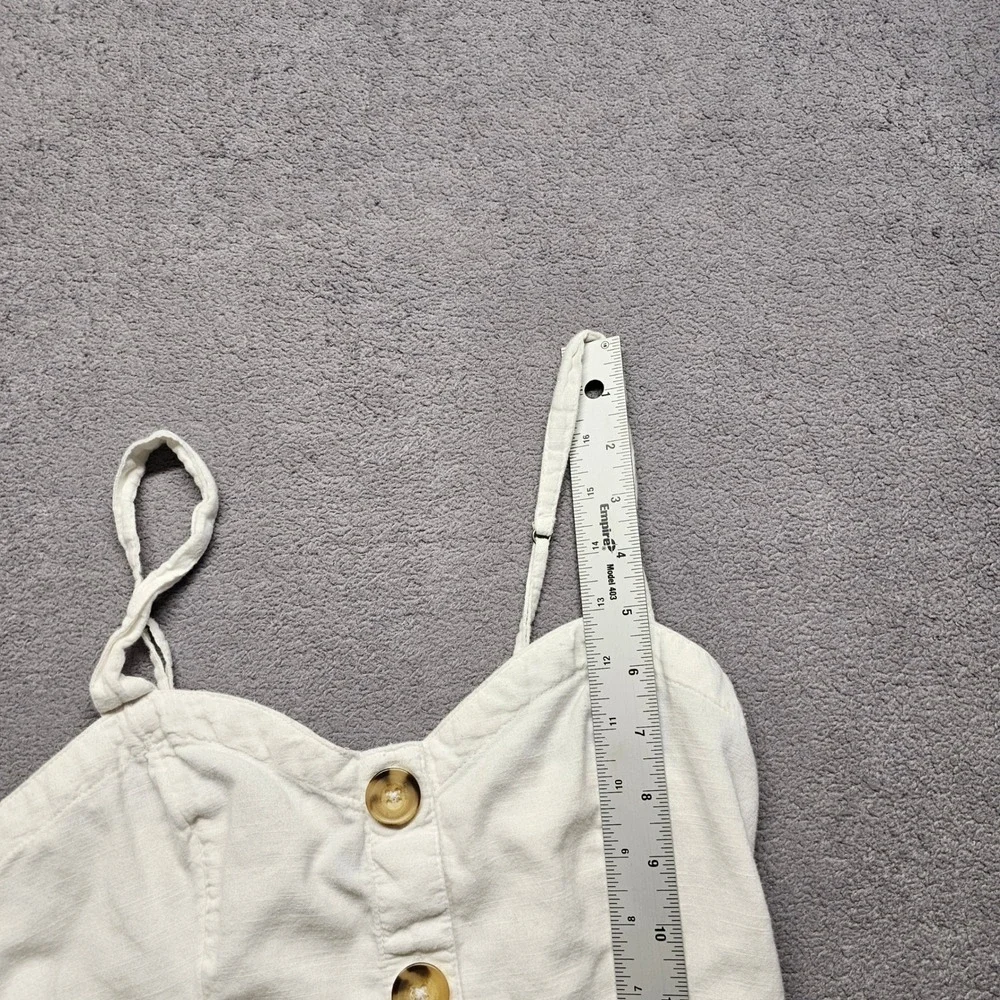 Abercrombie & Fitch White Cotton Button Front Mini Dress Pockets Womens Small